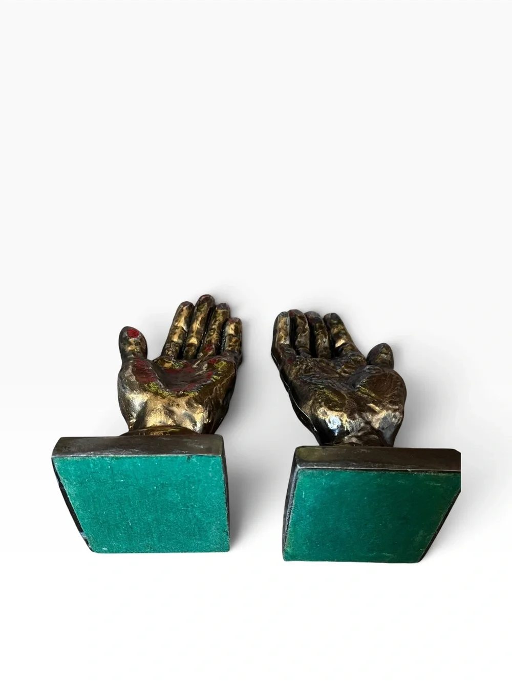 Bronze-Tone Hand Sculpture Bookends - Home Art